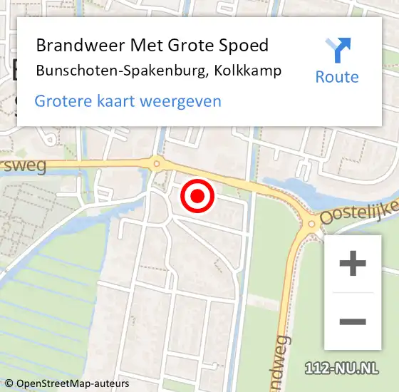 Locatie op kaart van de 112 melding: Brandweer Met Grote Spoed Naar Bunschoten-Spakenburg, Kolkkamp op 23 maart 2023 12:04