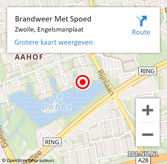 Locatie op kaart van de 112 melding: Brandweer Met Spoed Naar Zwolle, Engelsmanplaat op 23 maart 2023 12:52