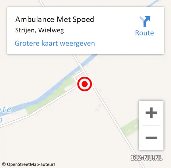 Locatie op kaart van de 112 melding: Ambulance Met Spoed Naar Strijen, Wielweg op 23 maart 2023 13:22