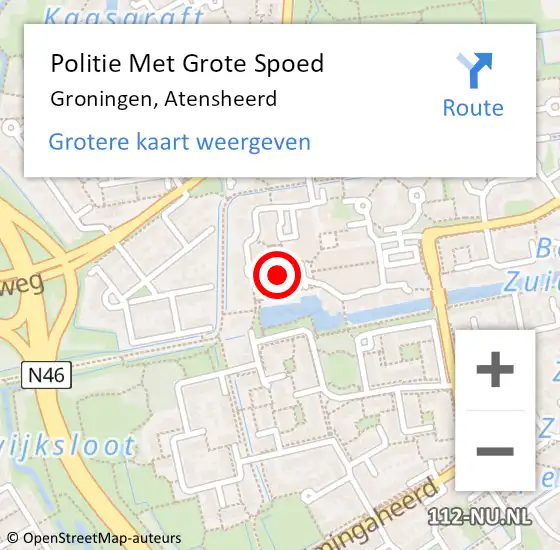 Locatie op kaart van de 112 melding: Politie Met Grote Spoed Naar Groningen, Atensheerd op 23 maart 2023 13:37