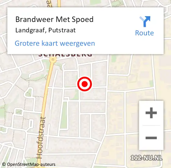 Locatie op kaart van de 112 melding: Brandweer Met Spoed Naar Landgraaf, Putstraat op 23 maart 2023 15:06