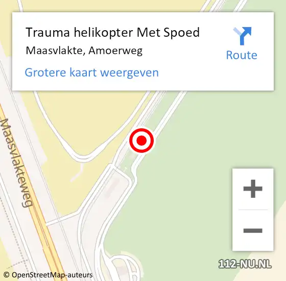 Locatie op kaart van de 112 melding: Trauma helikopter Met Spoed Naar Maasvlakte, Amoerweg op 23 maart 2023 15:11