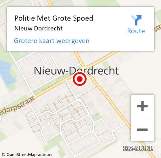 Locatie op kaart van de 112 melding: Politie Met Grote Spoed Naar Nieuw Dordrecht op 23 maart 2023 16:25