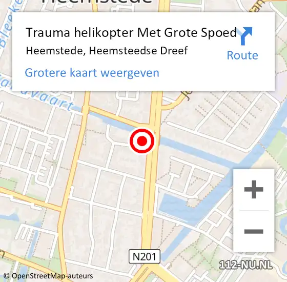 Locatie op kaart van de 112 melding: Trauma helikopter Met Grote Spoed Naar Heemstede, Heemsteedse Dreef op 23 maart 2023 16:32