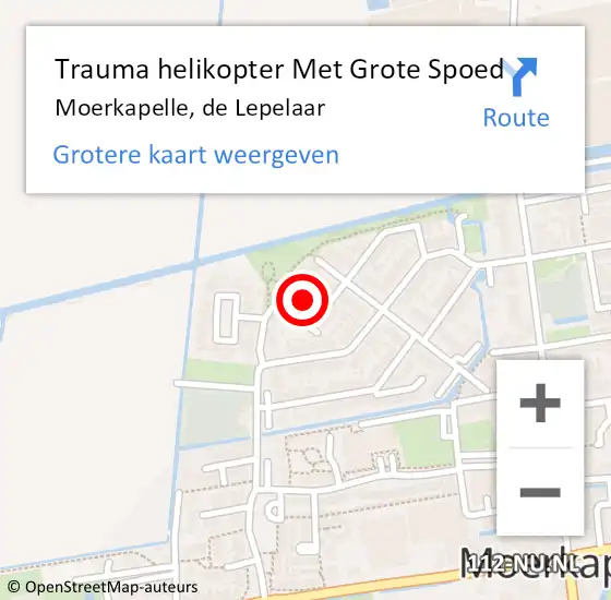 Locatie op kaart van de 112 melding: Trauma helikopter Met Grote Spoed Naar Moerkapelle, de Lepelaar op 23 maart 2023 17:22