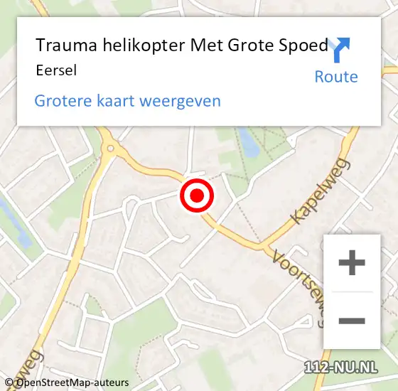 Locatie op kaart van de 112 melding: Trauma helikopter Met Grote Spoed Naar Eersel op 23 maart 2023 18:10