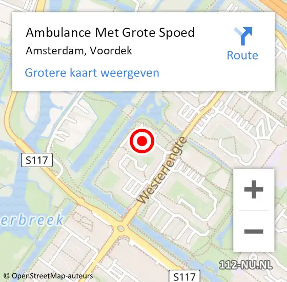 Locatie op kaart van de 112 melding: Ambulance Met Grote Spoed Naar Amsterdam, Voordek op 23 maart 2023 18:11