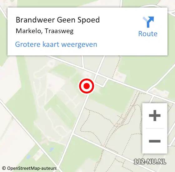 Locatie op kaart van de 112 melding: Brandweer Geen Spoed Naar Markelo, Traasweg op 23 maart 2023 18:45