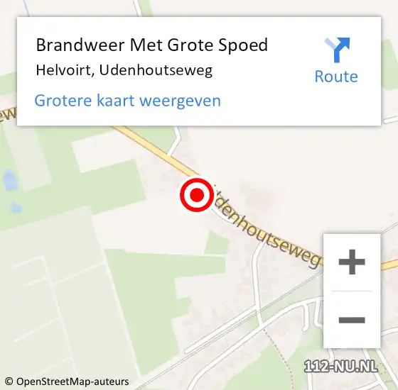 Locatie op kaart van de 112 melding: Brandweer Met Grote Spoed Naar Helvoirt, Udenhoutseweg op 23 maart 2023 20:40