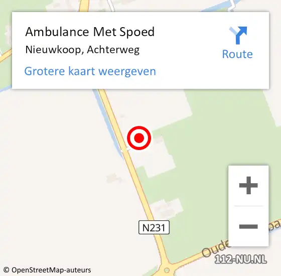 Locatie op kaart van de 112 melding: Ambulance Met Spoed Naar Nieuwkoop, Achterweg op 23 maart 2023 21:21