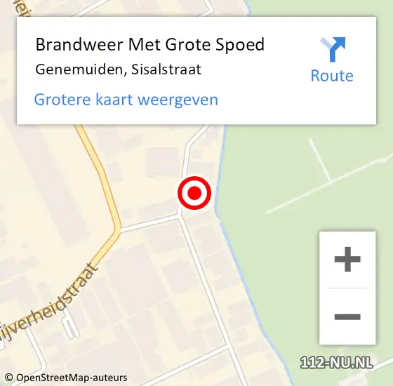 Locatie op kaart van de 112 melding: Brandweer Met Grote Spoed Naar Genemuiden, Sisalstraat op 23 maart 2023 21:34