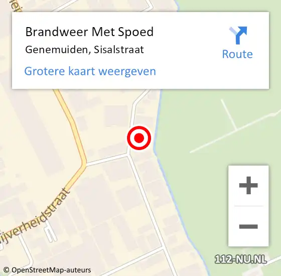 Locatie op kaart van de 112 melding: Brandweer Met Spoed Naar Genemuiden, Sisalstraat op 23 maart 2023 22:35
