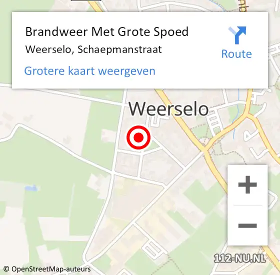 Locatie op kaart van de 112 melding: Brandweer Met Grote Spoed Naar Weerselo, Schaepmanstraat op 23 maart 2023 22:45