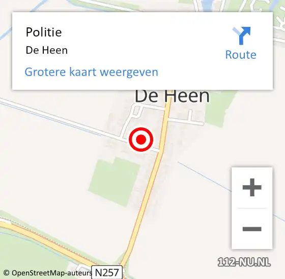 Locatie op kaart van de 112 melding: Politie De Heen op 23 maart 2023 22:55