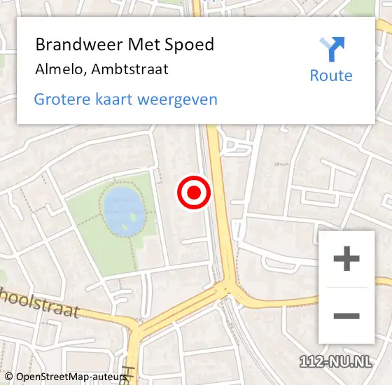 Locatie op kaart van de 112 melding: Brandweer Met Spoed Naar Almelo, Ambtstraat op 23 maart 2023 23:37