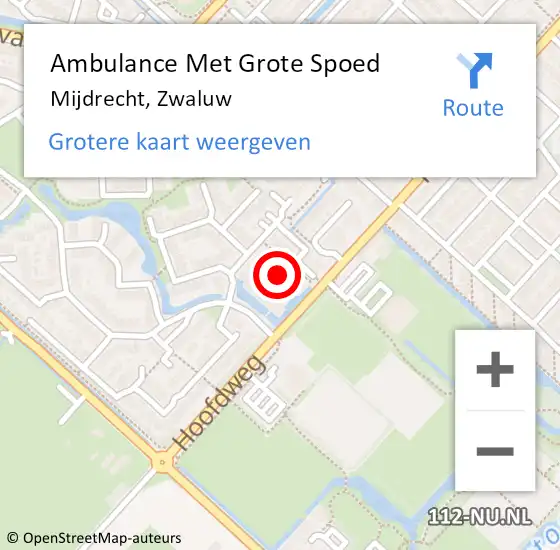 Locatie op kaart van de 112 melding: Ambulance Met Grote Spoed Naar Mijdrecht, Zwaluw op 23 maart 2023 23:58