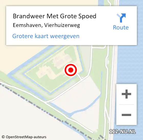 Locatie op kaart van de 112 melding: Brandweer Met Grote Spoed Naar Eemshaven, Vierhuizerweg op 24 maart 2023 00:43