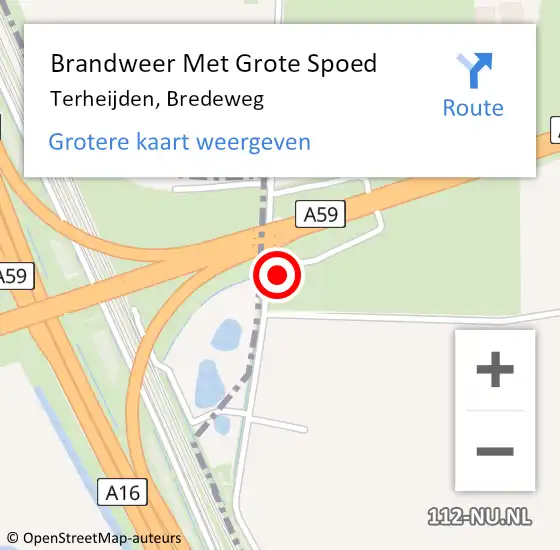 Locatie op kaart van de 112 melding: Brandweer Met Grote Spoed Naar Terheijden, Bredeweg op 24 maart 2023 03:50