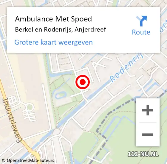 Locatie op kaart van de 112 melding: Ambulance Met Spoed Naar Berkel en Rodenrijs, Anjerdreef op 24 maart 2023 04:26