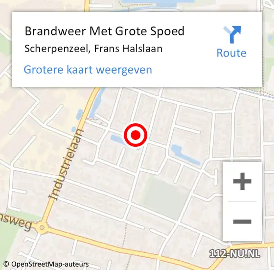 Locatie op kaart van de 112 melding: Brandweer Met Grote Spoed Naar Scherpenzeel, Frans Halslaan op 24 maart 2023 06:02