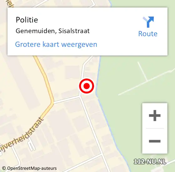 Locatie op kaart van de 112 melding: Politie Genemuiden, Sisalstraat op 24 maart 2023 07:37