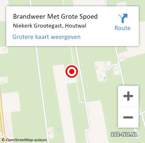 Locatie op kaart van de 112 melding: Brandweer Met Grote Spoed Naar Niekerk Grootegast, Houtwal op 24 maart 2023 08:27