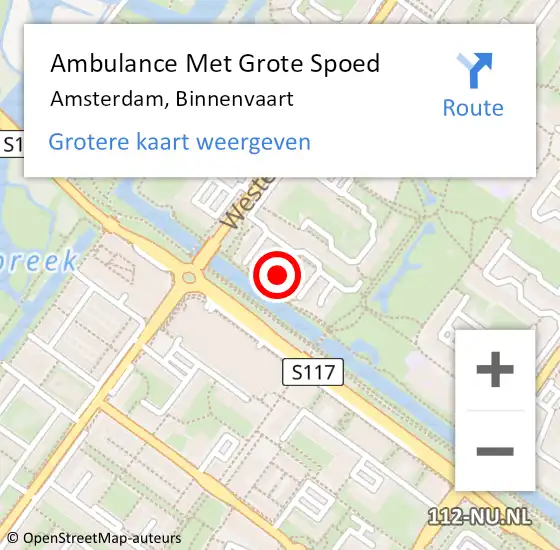 Locatie op kaart van de 112 melding: Ambulance Met Grote Spoed Naar Amsterdam, Binnenvaart op 24 maart 2023 08:52