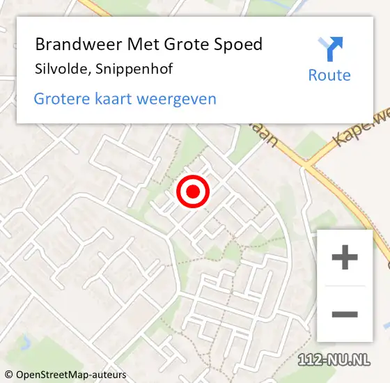 Locatie op kaart van de 112 melding: Brandweer Met Grote Spoed Naar Silvolde, Snippenhof op 20 augustus 2014 00:17