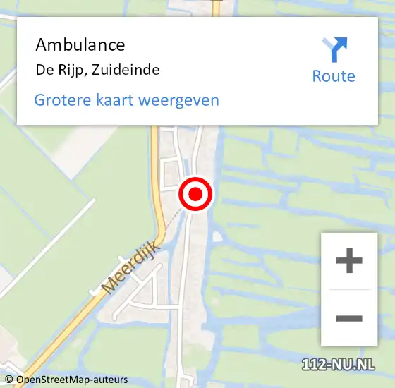 Locatie op kaart van de 112 melding: Ambulance De Rijp, Zuideinde op 24 maart 2023 09:34