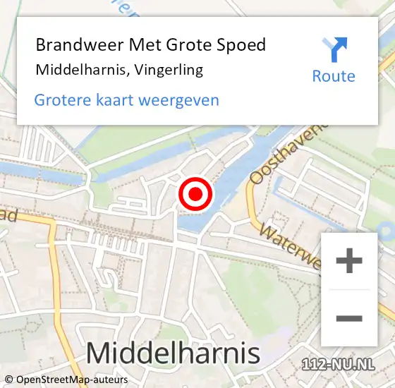 Locatie op kaart van de 112 melding: Brandweer Met Grote Spoed Naar Middelharnis, Vingerling op 24 maart 2023 09:59