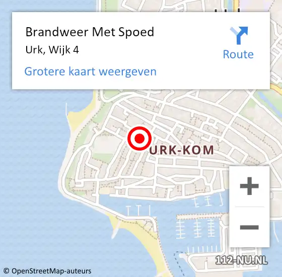 Locatie op kaart van de 112 melding: Brandweer Met Spoed Naar Urk, Wijk 4 op 24 maart 2023 10:16