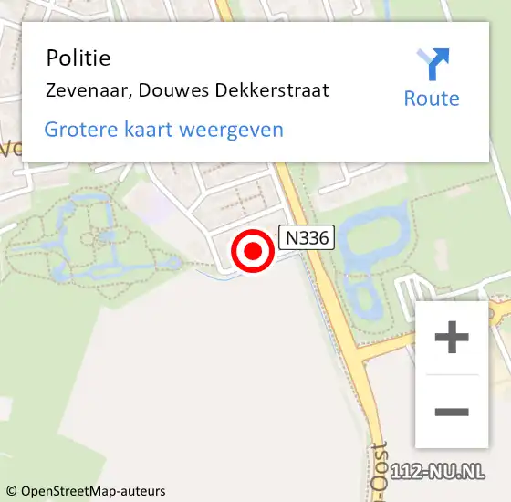 Locatie op kaart van de 112 melding: Politie Zevenaar, Douwes Dekkerstraat op 24 maart 2023 10:42