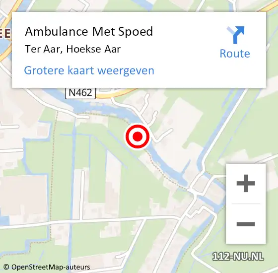 Locatie op kaart van de 112 melding: Ambulance Met Spoed Naar Ter Aar, Hoekse Aar op 24 maart 2023 10:53