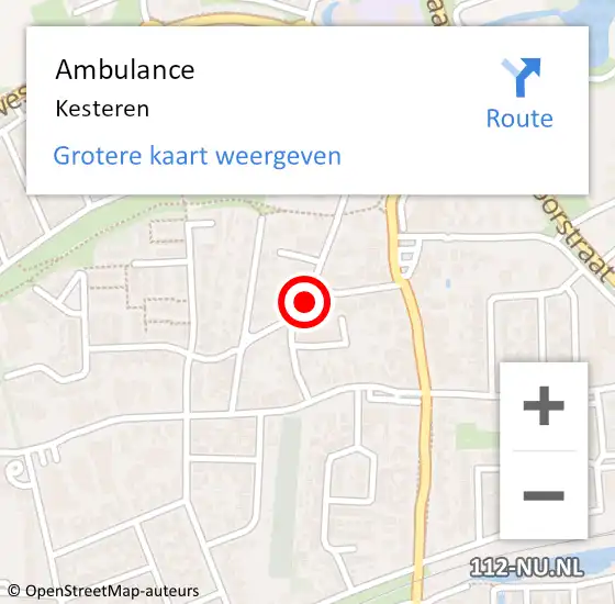 Locatie op kaart van de 112 melding: Ambulance Kesteren op 24 maart 2023 12:31