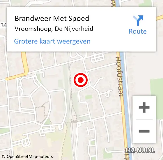 Locatie op kaart van de 112 melding: Brandweer Met Spoed Naar Vroomshoop, De Nijverheid op 24 maart 2023 12:51