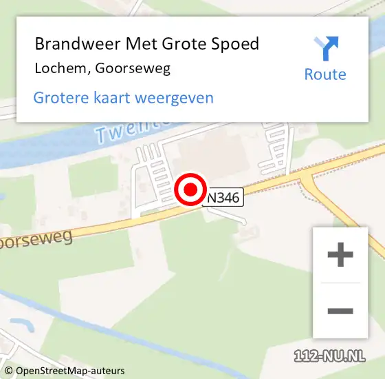 Locatie op kaart van de 112 melding: Brandweer Met Grote Spoed Naar Lochem, Goorseweg op 24 maart 2023 12:57