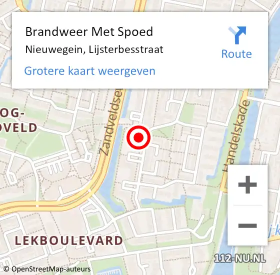 Locatie op kaart van de 112 melding: Brandweer Met Spoed Naar Nieuwegein, Lijsterbesstraat op 24 maart 2023 13:37