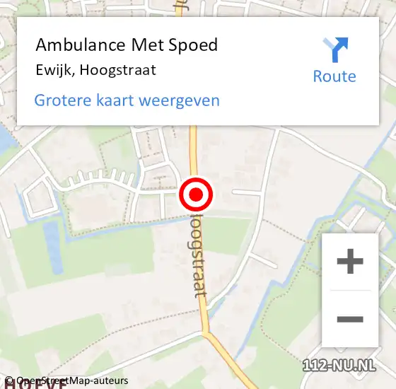 Locatie op kaart van de 112 melding: Ambulance Met Spoed Naar Ewijk, Hoogstraat op 20 augustus 2014 01:52