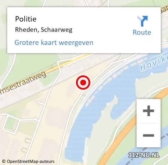 Locatie op kaart van de 112 melding: Politie Rheden, Schaarweg op 24 maart 2023 14:25