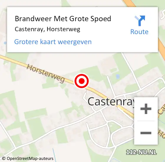 Locatie op kaart van de 112 melding: Brandweer Met Grote Spoed Naar Castenray, Horsterweg op 24 maart 2023 15:09