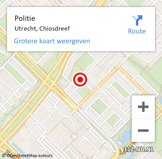 Locatie op kaart van de 112 melding: Politie Utrecht, Chiosdreef op 24 maart 2023 15:12