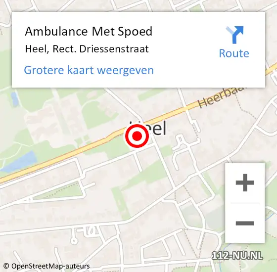 Locatie op kaart van de 112 melding: Ambulance Met Spoed Naar Heel, Rect. Driessenstraat op 24 maart 2023 15:49