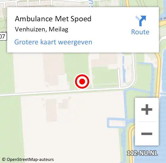 Locatie op kaart van de 112 melding: Ambulance Met Spoed Naar Venhuizen, Meilag op 24 maart 2023 16:09