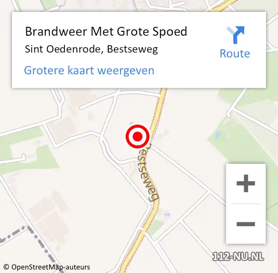 Locatie op kaart van de 112 melding: Brandweer Met Grote Spoed Naar Sint Oedenrode, Bestseweg op 24 maart 2023 16:10