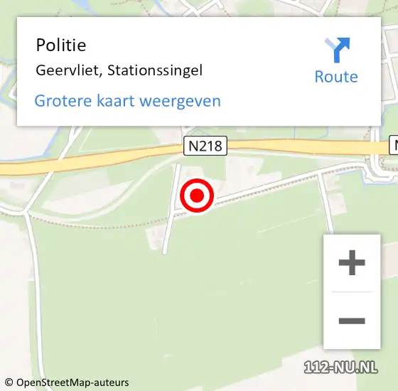 Locatie op kaart van de 112 melding: Politie Geervliet, Stationssingel op 24 maart 2023 16:41