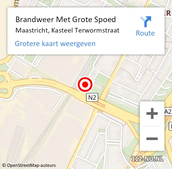 Locatie op kaart van de 112 melding: Brandweer Met Grote Spoed Naar Maastricht, Kasteel Terwormstraat op 24 maart 2023 19:03