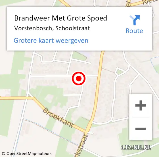 Locatie op kaart van de 112 melding: Brandweer Met Grote Spoed Naar Vorstenbosch, Schoolstraat op 24 maart 2023 19:18