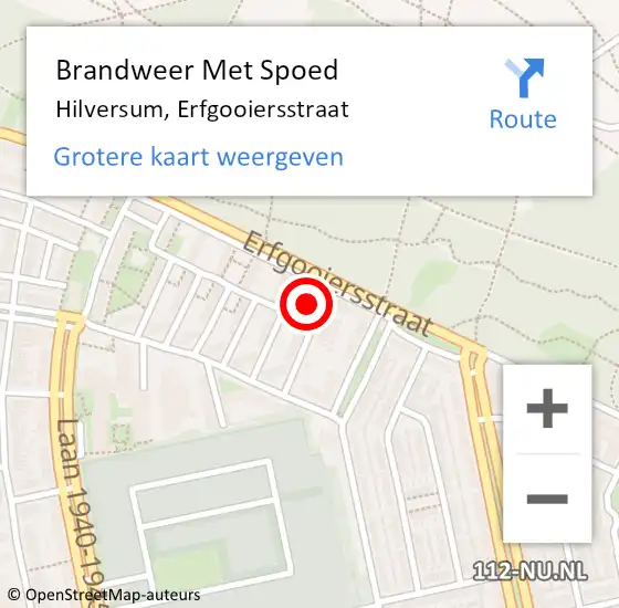 Locatie op kaart van de 112 melding: Brandweer Met Spoed Naar Hilversum, Erfgooiersstraat op 24 maart 2023 19:21
