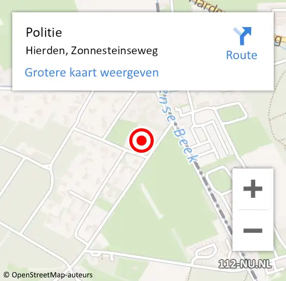 Locatie op kaart van de 112 melding: Politie Hierden, Zonnesteinseweg op 24 maart 2023 21:34