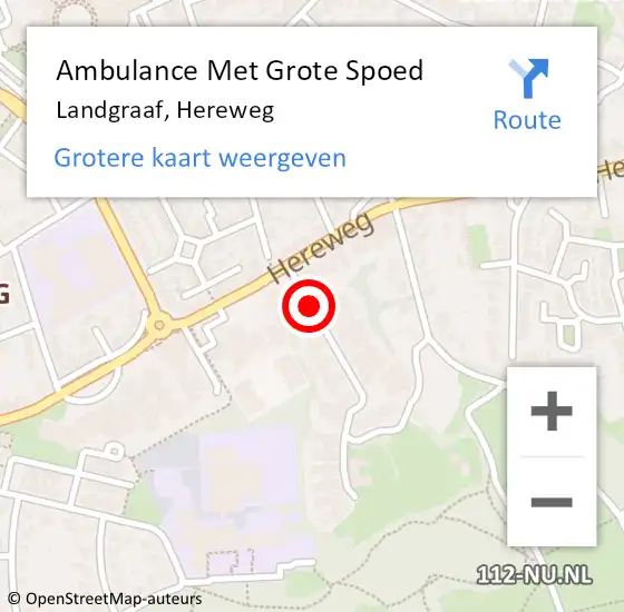 Locatie op kaart van de 112 melding: Ambulance Met Grote Spoed Naar Landgraaf, Hereweg op 20 augustus 2014 05:33